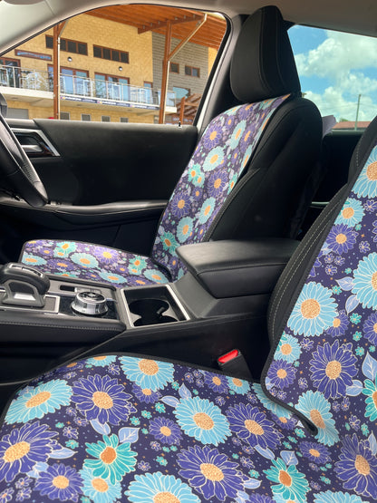 Daisy Blues Seat Cover