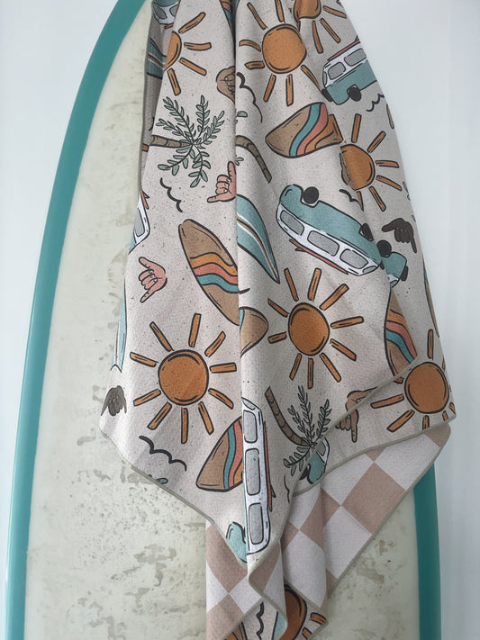 Sand Free Quick Dry Towel ~ Surfs up